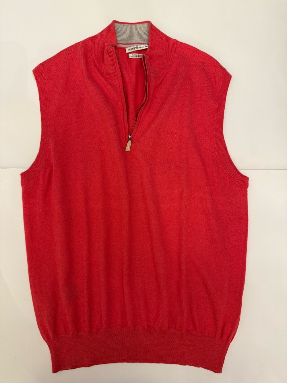 Peter Millar Half-Zip Sweater Vest / Coral Salmon Color - Men’s L